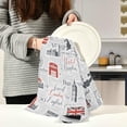 thumbnail image 6 of SKYSONIC 4 Pack London Theme Kitchen Towels Soft Highly Absorbent Dish Towels Reusable Tea Towels Set 28 x 18 Inch, 6 of 7