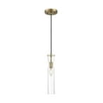 thumbnail image 2 of Nuvo Spyglass 1-Light Mini Pendant w/ Clear Glass in Vintage Brass Finish, 2 of 4