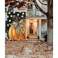 thumbnail image 5 of Fall Pumpkin House Flag for Outdoor 28x40 Double Sided,Seasonal Pumpkin with Bowknot White Dots Yard Flags for Outside,Holiday Decorative House Flag for Farmhouse Thanksgiving Autumn Décor, 5 of 6