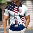 thumbnail image 5 of adaychics Mens American Flag Golf Shirt 250 Years Since 1776 Short Sleeve Patriotic US Flag 4th of July Golf Shirt for Parade, 5 of 7