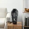 thumbnail image 3 of DecMode 15" Abstract Drip Black Aluminum Metal Vase with Melting Designed Body, 3 of 13