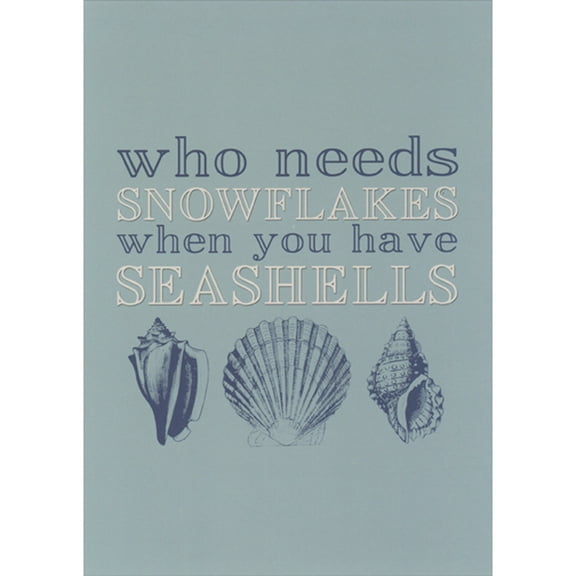 LPG Greetings Who Needs Snowflakes When You Have Seashells Box of 16 Coastal Christmas Cards
