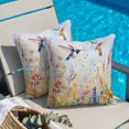 thumbnail image 5 of Spring Floral Pillow Covers 18x18 Inch, Pastoral Rustic Hummingbird Botanical Linen Pillowcase with Invisible Zipper, Decorative Throw Pillow Covers Cushion Case for Couch Sofa Bed Living Room, 5 of 9