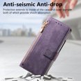 thumbnail image 6 of Allytechgroup 2 in 1 Wallet Case for Samsung Galaxy Z Fold 7, Magnetic Detachable Back Cover with Zipper Pocket Cards Slots Stand RFID Blocking Shockproof Phone Case for Galaxy Z Fold 7,Purple, 6 of 9