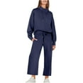 thumbnail image 1 of Timegard 2 Piece Sets for Women Oversized Turtle Neck Long Sleeve Pullover Tops Drawstring Wide Leg Pants with Pockets, 1 of 6