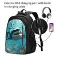 thumbnail image 2 of Balery Realistic Ocean Shark Mochila con carga USB para hombre y mujer - Mochila impermeable y antirrobo para portátil con puerto USB para viajes, trabajo, estudios y universidad, 2 of 7