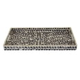 thumbnail image 2 of Benjara 18 Inch Decorative Serving Tray, Rectangular Fern Pattern Purple White Wood, 2 of 5