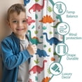 thumbnail image 3 of Blackout Kids Curtains,White Colorful Dinosaur Plant Pattern Childrens Insulated Curtains Set Of 2,Bedroom Essentials,Toddler Room Decor 42"x63", 3 of 5