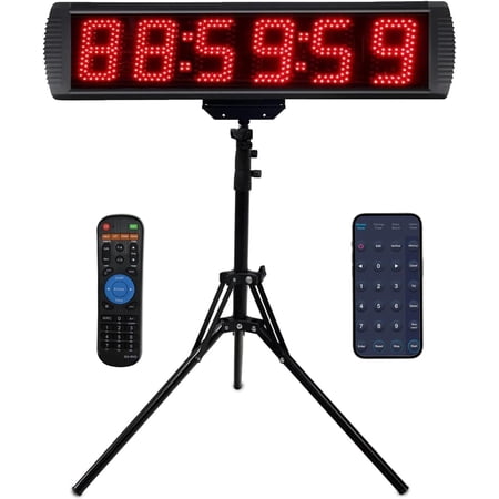 Race Clock with Tripod for Running Events Large LED Stopwatch with Remote Countdown/Count up Gym Timer for Home Wall Digital Time Clocks