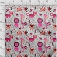thumbnail image 3 of oneOone Georgette Viscose Pink Fabric Cute Animal Dress Material Fabric Print Fabric By The Yard 42 Inch Wide, 3 of 6