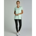 thumbnail image 4 of Real Essentials 5 Pack: Women's Short Sleeve Split Hem V-Neck T-Shirts, Athletic Tops, Gym, Workout, Yoga, Activewear (Plus), 4 of 6
