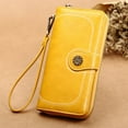 thumbnail image 3 of Stylago Vintage Wallet for Women Detachable Wristlet Retro Leather Credit Card Holder Zipper Long Purses for Shopping Travel Yellow, 3 of 7