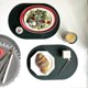 thumbnail image 2 of z Set of 4 oval placemats - Synthetic leather - Non-slip and waterproof - With coasters - For home, kitchen, restaurant - Green/beige, 2 of 4