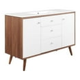 thumbnail image 2 of Modway Transmit 47" Modern Wood Single Sink Bathroom Vanity in Walnut/White, 2 of 11