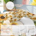 thumbnail image 4 of Sunflowers Queen Size Comforter Set, Retro Country Yellow Floral Green Leaf Newspaper Texture Bedding for All Seasons, 4 Pcs Bed Set, 1Quiltcover (90"x92") ,1Sheet(94"x116"), 2Pillowcases (30"x20"), 4 of 9