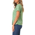 thumbnail image 4 of CAMISA DE MUJER ATHLECHIC DE VERANO CON COLLAR PETER PAN, BOTONES EN LA PARTE FRONTAL, BLUSA VINTAGE DE FLORES, TALLA XS, VERDE Y ROSA, 4 of 6