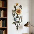 thumbnail image 6 of Metal Sunflower Wall Decor with Bee 3D Colorful Outdoor Wall Art Fence Decorations for Patio Metal Flowers Wall Hanging Ornament for Garden Porch Living Room Balcony Farmhouse, 6 of 8