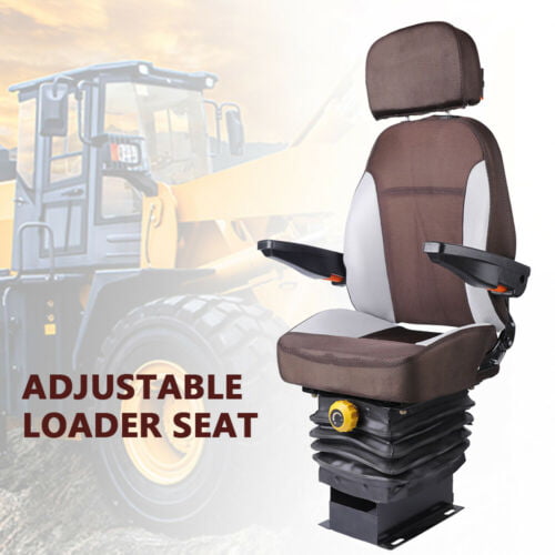 TFCFL Suspension Seat with Foldable Armrest,Tractor Seat with Adjustable Backrest Heavy Duty Forklift Seat for Tractor Forklift Excavator 