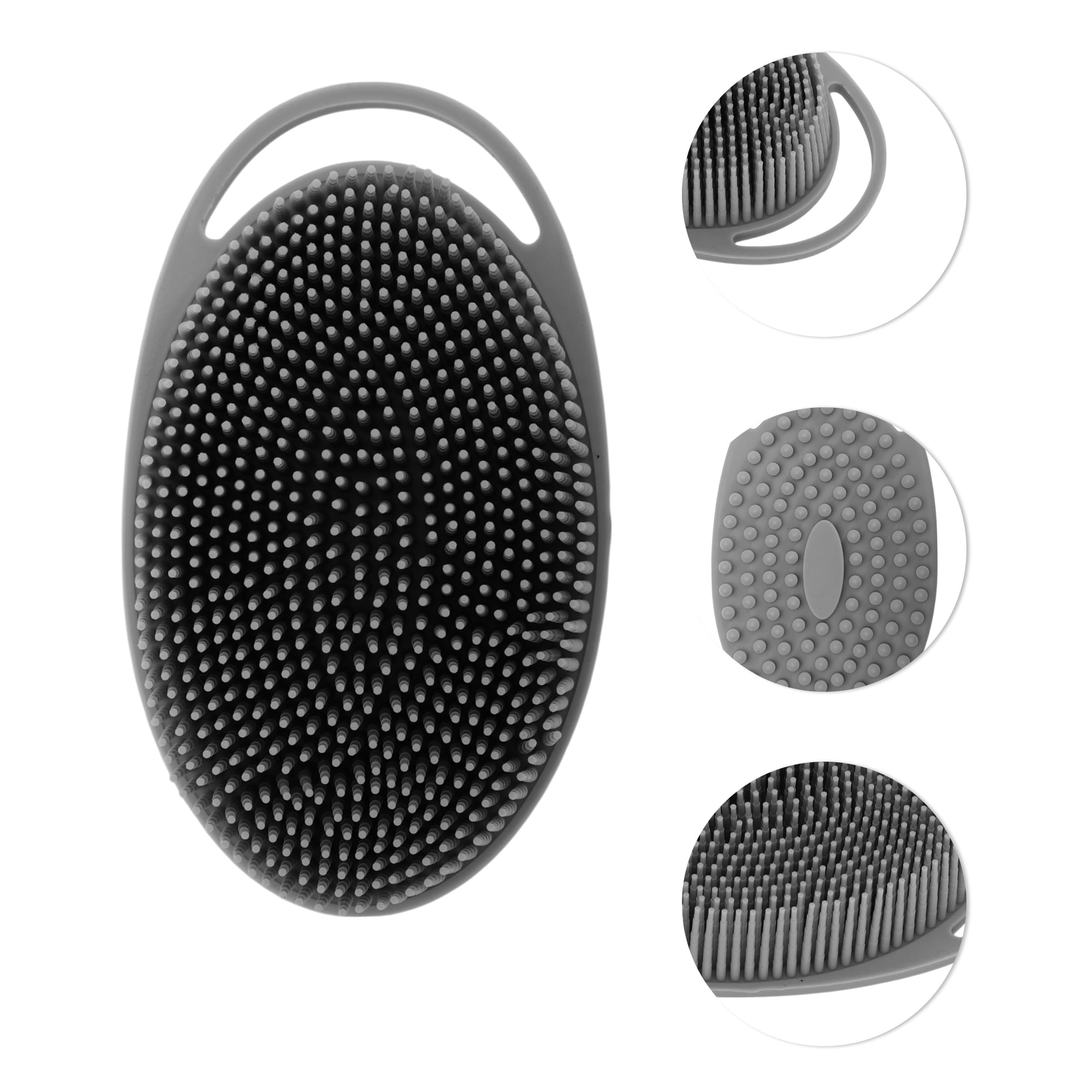 Unique Bargains Hangable Oval Bath Brush Shower Brush 1 Pc Gray