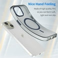 thumbnail image 5 of For iPhone 16 MagSafe Frosted Translucent TPU + PC Full Coverage Phone Case,Dark Blue,For iPhone 16, 5 of 16