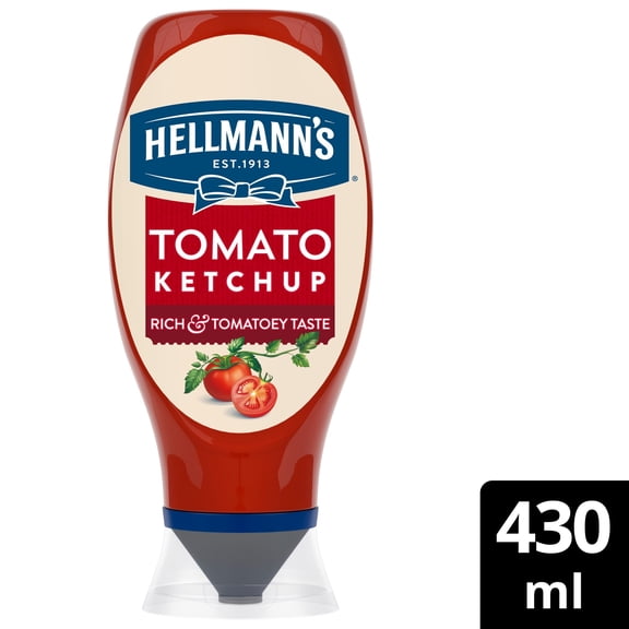 Hellmann's Tomato Ketchup Sauce Squeezy 430ml, Imported from Britain