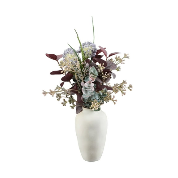 Home Decor Collection Multicolor Faux Floral Arrangement in Ceramic Vase, 13.8 in H x 8 in W x 8 in D