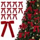 thumbnail image 1 of Adornos navideños - Lazos navideños - 12 lazos de terciopelo rojo medianos de 18 x 15 cm para árbol de Navidad - Adornos de cinta navideña burdeos - Decoración del hogar para guirnaldas, envoltura de, 1 of 1