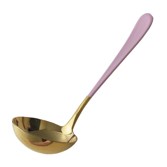 Cooking Spoons Pasta Strainer Golden Stainless Steel Thickened Long Handle Colander Soup Spoon Hot Pot Household Kitchen Stirring Spoons Cooker Pots