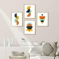 thumbnail image 2 of PixonSign Framed Mid-Century Modern Vintage Bright Polygon Shapes Wall Art, Set of 4 Abstract Geometric Wall Decor Prints, Nature Wall Artwork for Living Room, Bedroom, Office - 11"x14" Natural, 2 of 5