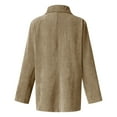 thumbnail image 3 of Baqcunre Blazers For Women Women'S Solid Corduroy Suit Collar Double Breasted Business Casual Clothes For Women Fall Outfits For Women 2023 Khaki XL, 3 of 4