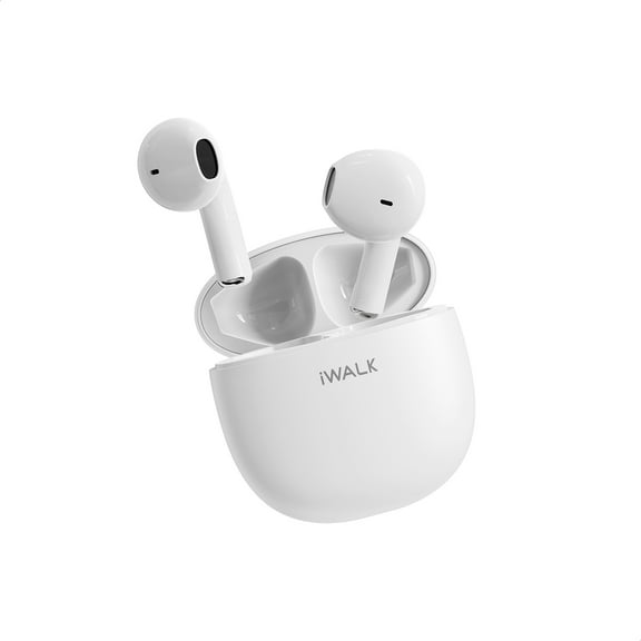 iWALK Wireless Earbuds for Small Ears Women, 3g Light Weight Bluetooth Earbuds 5.2 HiFi Stereo with Noise Cancelling Microphone, Bluetooth Earphones for Sports and Working White