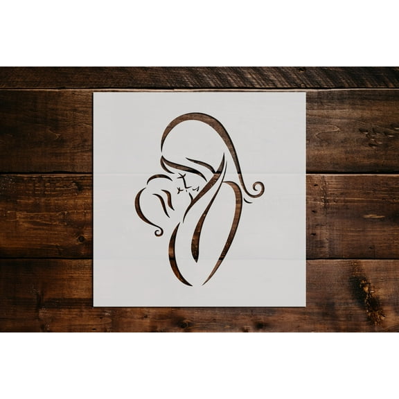 Mother and Child Stencil - Art and Wall Stencil (6"x6")