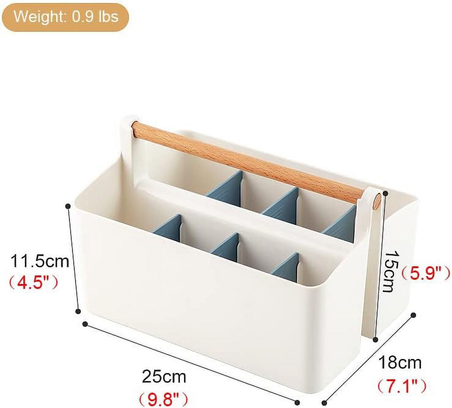 Storage Organizer with Handle, 2 Pack Portable Marker Organizer with Adjustable Divided for Art Supplies, Makeup, Sewing, Colored