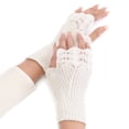 thumbnail image 1 of Femmes Gants Sans Doigts Tricotés Demi-Doigts Mitaines Gants d'Ordinateur, 1 of 10