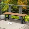 thumbnail image 3 of Costway 2PCS Outdoor HDPE Bench with Metal Frame 47'' x 14'' x 16'' for Yard Garden Brown, 3 of 8