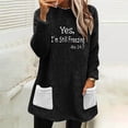 thumbnail image 2 of DDAPJ pyju Yes I'm Still Freezing Me 24:7 Sherpa Sweatshirt for Women Fuzzy Warm Winter Pullover Sweatshirts Loose Comfy Loungewear Tunic Tops with Colorblock Pockets Black XXL, 2 of 7
