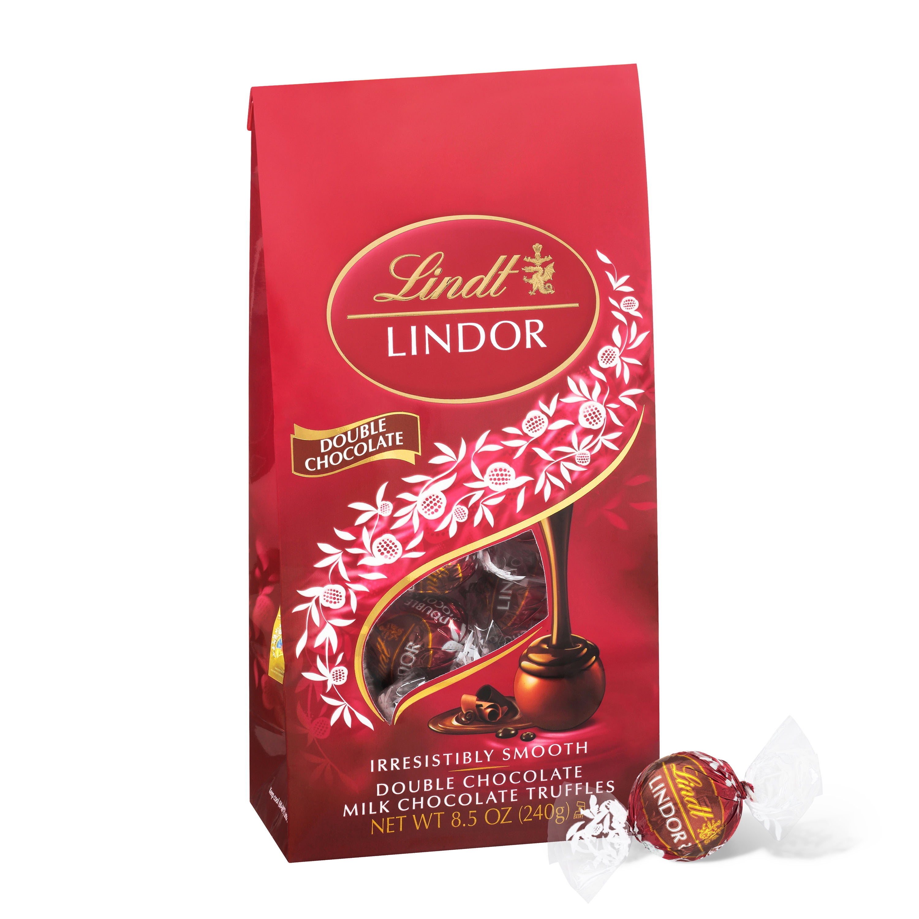 Lindt LINDOR Double Chocolate Milk Chocolate Truffles, 8.5 oz. Bag