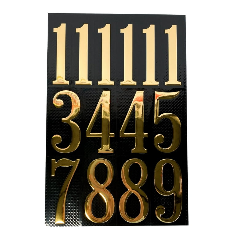 Outline Stickers Large Numbers Gold