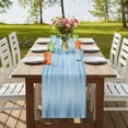 thumbnail image 4 of Table Runners 108 Inches Long Dress Scarves, Light Blue Farmhouse Coffee/Dining/Kitchen Table Runner for Living Room, Modern Abstract Art Ombre Striped 13x108 Inch, 4 of 9