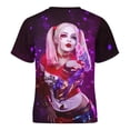 thumbnail image 6 of Harl-ey Quinn Kiss Youth T-shirt Short Sleeve Cotton Shirts Graphic Tees Tops Teen, 6 of 8