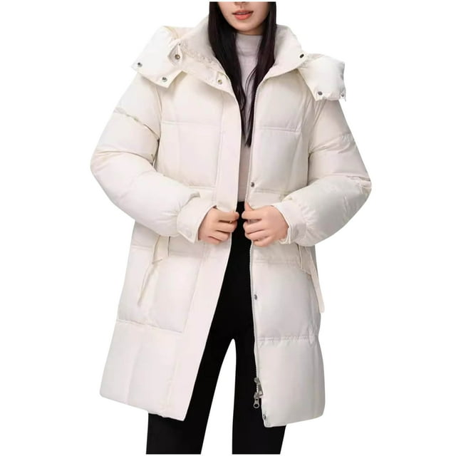 Parkas de manga larga para mujer, color liso, manga larga, gruesa, holgada, con capucha, desmontable, chaqueta de invierno de manga larga, chaqueta de manga larga, parkas de manga larga, parte superio