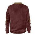 Qcmgmg Quarter Zip Pullover Men Vintage Sherpa Fleece Collar Sweater
