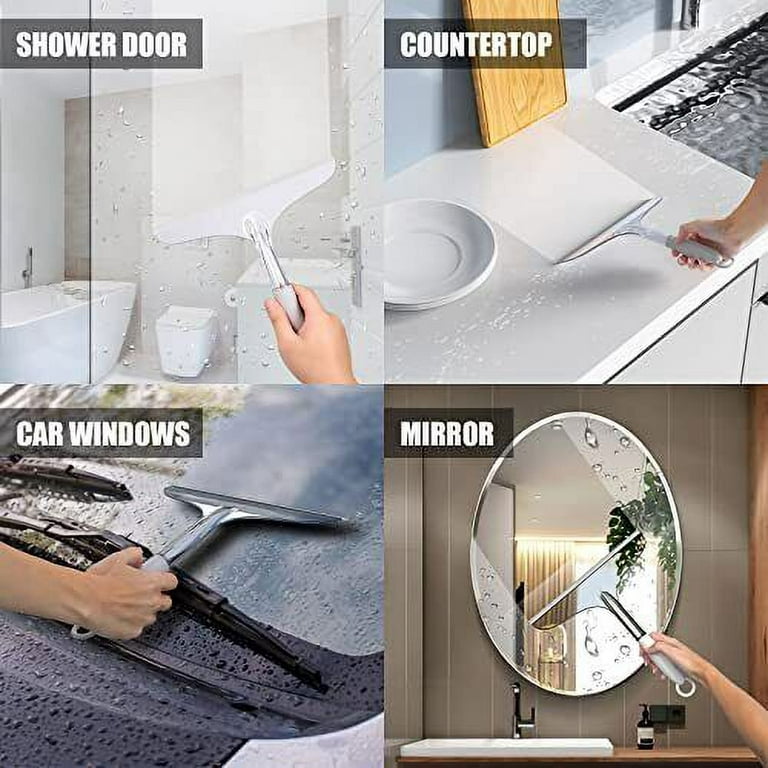 Shower Squeegee for Shower Glass Door Bathroom Tile and Mirror,  Streak-Free 