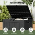 thumbnail image 7 of edx 31 Gallon Outdoor Storage Box, Waterproof Resin Deck Box with Lockable Lid & Built-in Handles, 170 Lbs Capacity Storage Bench for Indoor/Outdoor Use,Black, 7 of 7