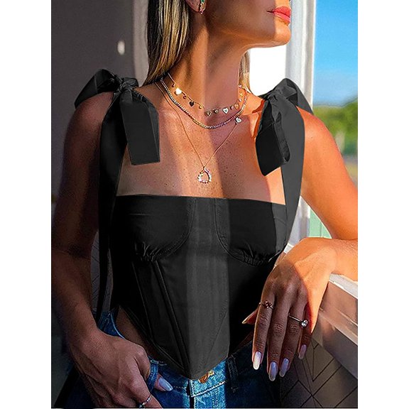 ROASO Spaghetti Strap Shirts Asymmetrical Hem Camisole Women's Tank Top