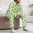 thumbnail image 7 of Sikiie Cute green monster Print Mens Pajama Set, Soft Warm Long Sleeve Sleepwear, Cozy Button-Down Pjs for Men-X-Large, 7 of 7