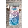 thumbnail image 3 of Ambesonne Peace Quilted Bedspread Set 2 Pcs, Ying Yang Mandala, Twin Size, Pink Blue, 3 of 3