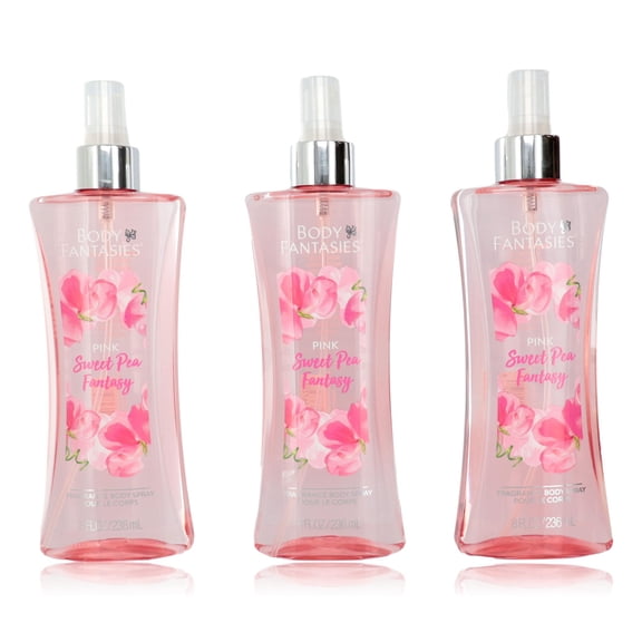Pink Sweet Pea Fantasy by Body Fantasies, 3 Pack 8oz Fragrance Body Spray women