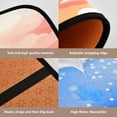 thumbnail image 3 of 4-Piece Bathroom Set with Waterproof Shower Curtain with Non-Slip Bath Mat, U-Shaped Mat & Toilet Lid Cover Orange Sky with Clouds, 3 of 8