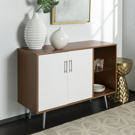 Manor Park 44quot; MidCentury Modern Sideboard Buffet Accent Storage Console Acorn/White Manor Park 44quot; MidCentury Modern Sideboard Buffet Accent Storage Console Acorn/White